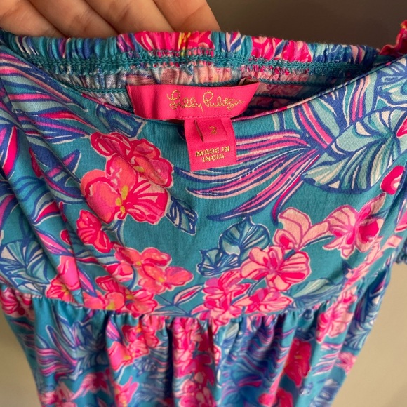 Lilly Pulitzer Delaney Short Sleeve Dress - Blue and Pink - Size 2 - Picture 15 of 15